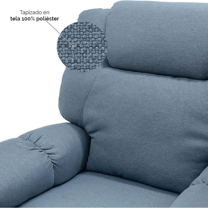 Sillon Reclinable Tela Azul Faret | Reclinables | salas